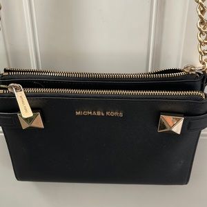 Michael Kors Black Leather Cross-Body Handbag